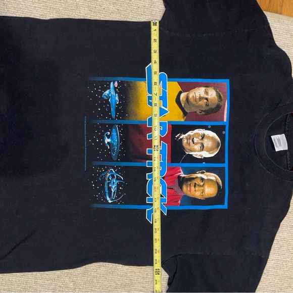 Hanes Black Star Trek Graphic Tee with Blue and Red Accents Sz XL - Picture 9 of 10
